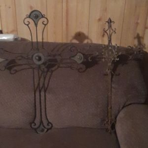 SET (2)BRONZE CROSSES